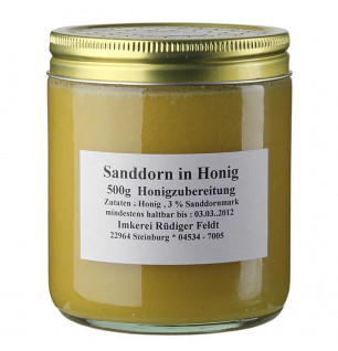 Sanddorn in Honig, harmonisch, mild-fruchtig, 500 g