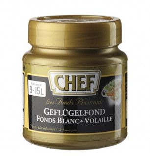 CHEF Premium Konzentrat - Geflügelfond, leicht pastös, hell, für 9-15 L, 630 g