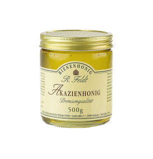 Akazien-Honig, Ungarischer Honig, leicht goldfarben, flüssig, zart-lieblich, gut zum Süßen, 500 g