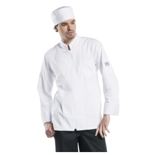 Kochjacke Monza White -Elegante weisse Kochjacke für Herren von Chaud Devant
