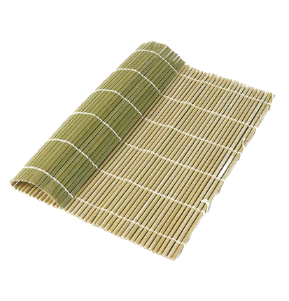 Bambus-Matte zur Sushi-Herstellung, grün, 27 x 26,5cm, flache Stäbchen, 1 St