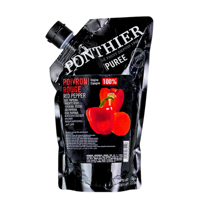 PONTHIER Püree Rote Paprika 1kg - 100% Gemüsepüree ohne Zucker - Vegan!