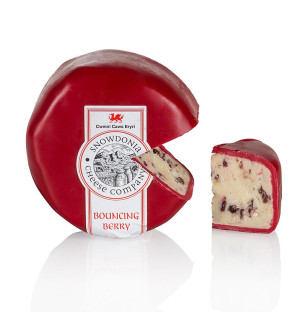Snowdonia - Bouncing Berry, Cheddar Käse mit Cranberry, roter Wachs, 200 g
