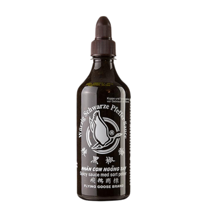 Flying Goose - Sriracha mit Schwarzem Pfeffer 455ml - schwarze Chili-Sauce auf Soja Saucen Basis - Halal Zertifiziert, Vegan