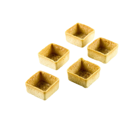 HUG Mini Dessert-Tartelettes - Filigrano, Quadrat, 3,3cm, H 1,8cm, Mürbeteig, 1,48kg, 225St