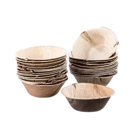 Einweg Palmblattteller - tief 100% kompostierbar, rund ca. ø 15,5cm, 100 St