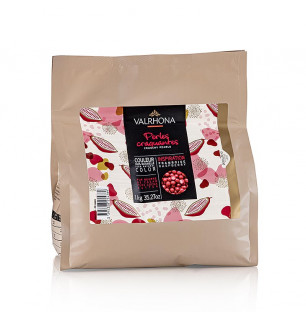 Valrhona Knusprige Perlen, mit Inspiration Himbeere, 1kg | CHEFSTORE.CH